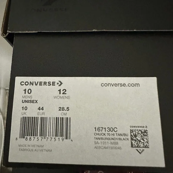 Converse Chuck Taylor All Star HI Tan/Burgundy/Black - Picture 3 of 3